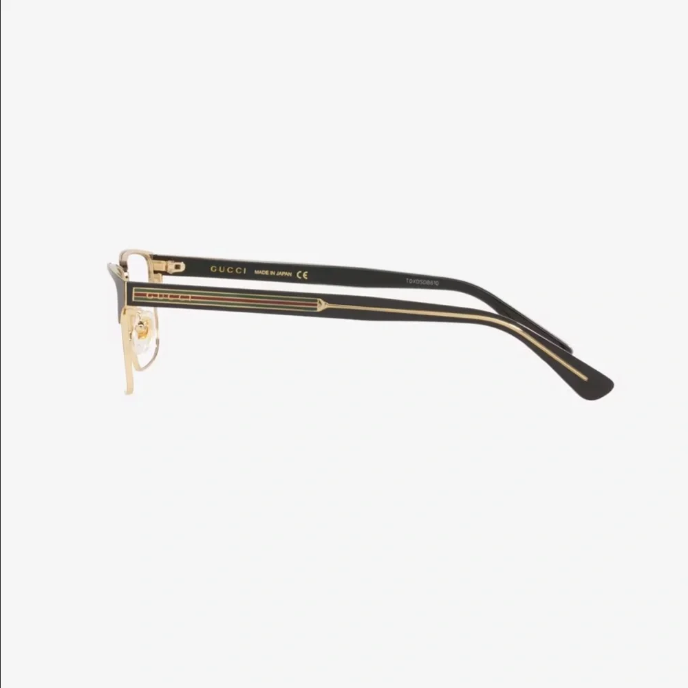 Gucci GG0383O Black/Gold/Green/Red Rectangle Eyeglasses Frames 58-17-145 Men’s